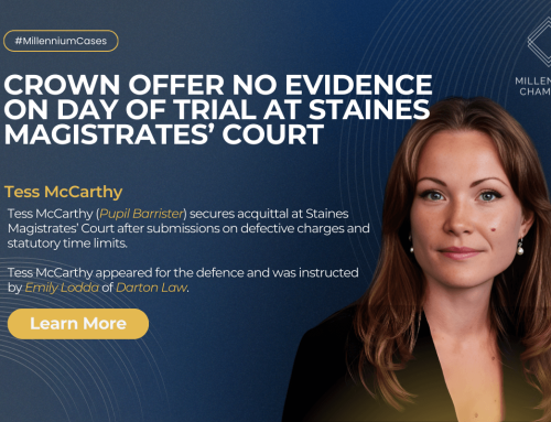 Crown Offers No Evidence Following Legal Submissions at Staines Magistrates’ Court